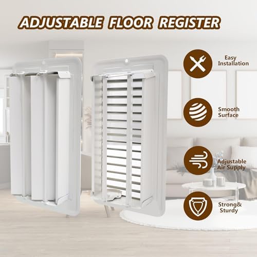 4" X 8" Floor Register 4 Pack White Floor Vent Covers Heavy Duty Floor Vent - Image 4