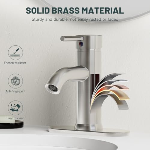 Brushed Nickel Bathroom Faucet for 1 or 3 Holes - Image 4