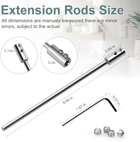 Extension Rod Converter for Bathroom Pop Up Drain Rod, 6.64 Inch Extenders - Image 4