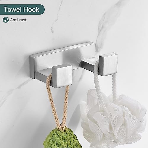 Brushed Bathroom Hardware Accessories Set 4 Pieces Brushed Nickel Towel Bar Set - Image 5