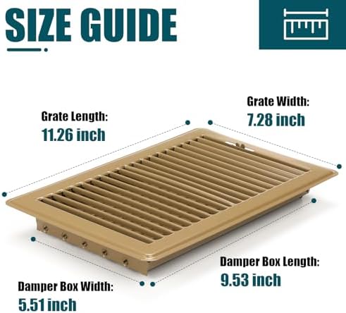 VOISEN Floor Register 6x10, 4 Pack Brown Floor Vent Covers - Image 3