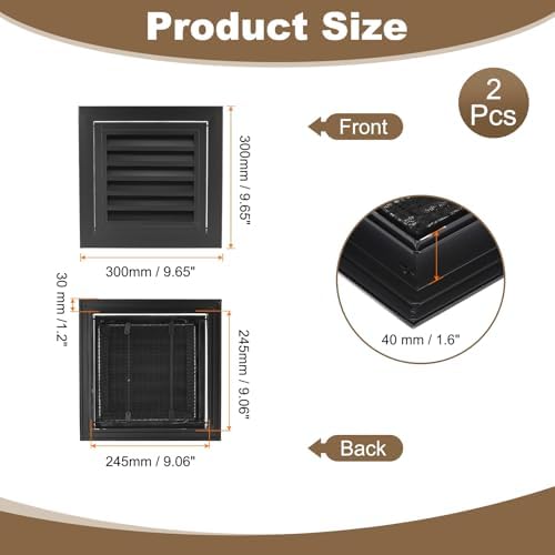 PATIKIL 2Pcs Return Air Vent Cover 10"x10" Linear Bar Removable - Image 2