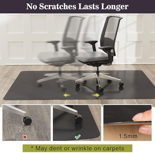5'×8' Black Floor Mat for Under Dining Room Table, Durable Plastic Area Rug - Image 4