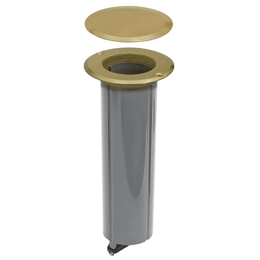 RACO Round Nonmetallic Drop-In Floor Box Kit, 15A TR Receptacle, Brass | by Raco