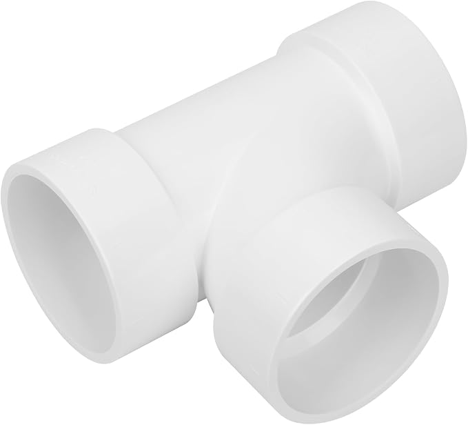 3IN PVC DWV Sanitary Tee 3-Way PVC Pipe Fittings Adapter Furniture Build Grade by Lswteiz