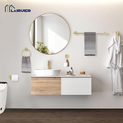 Lairuier 10-Piece Brushed Gold Bathroom Accessories, Towel Bar Set - Image 6