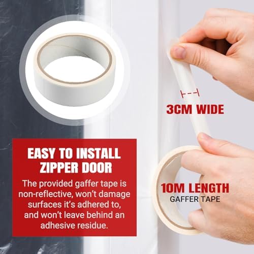 4 ft x 7 ft Plastic Zipper Door Dust Protector - Image 5