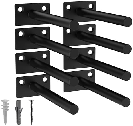LEOPO 8-Pack 5 inch Floating Shelf Brackets, Hidden Shelf Bracket by FinestHomeDecor