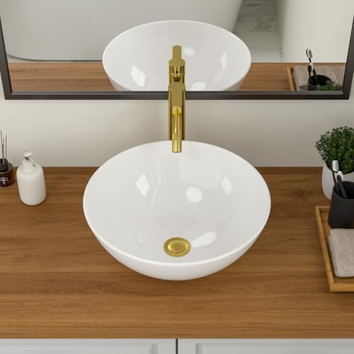 Logmey 16" Round Bathroom Sink by Logmey