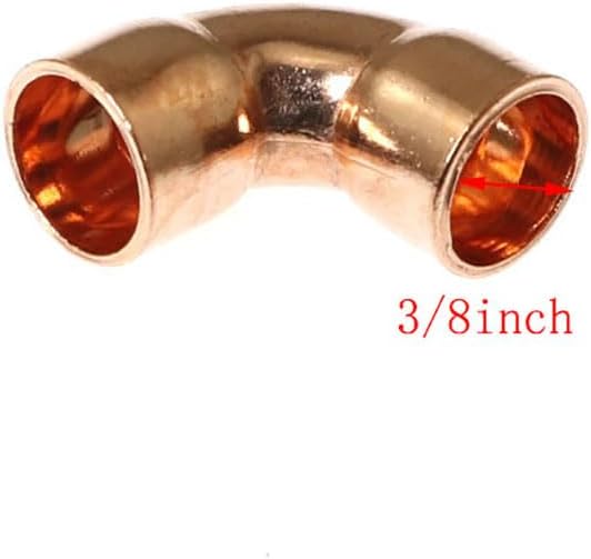 RLECS 8PCS 3/8inch ID 90 Degree Copper Elbow Short-Turn Copper Pipe Fitting - Image 3