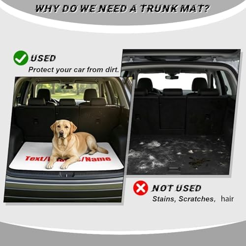 Custom Red Text Trunk Mat Universal Waterproof Cargo Liner - Image 4
