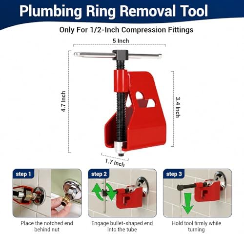 Compression Sleeve Puller & Pipe Wrench Kit Plumbing Tools, Angle Stop Wrench - Image 2