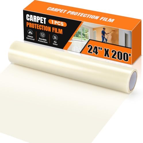 3mil Carpet Protection Film 24" x 200' ，self-Adhesive Plastic Carpet Protection by Unknown