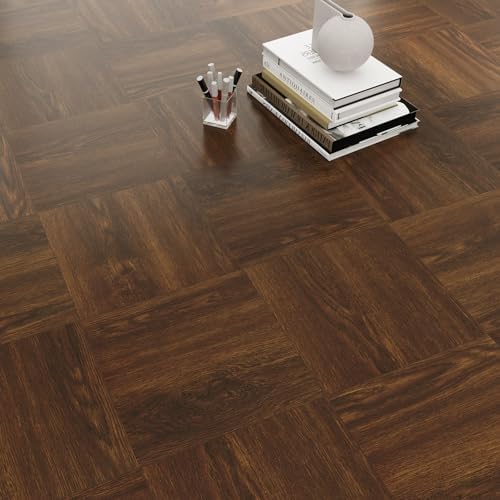 Peel and Stick Floor Tiles, Dark Brown Wood, 30 Sq.Ft - Image 4