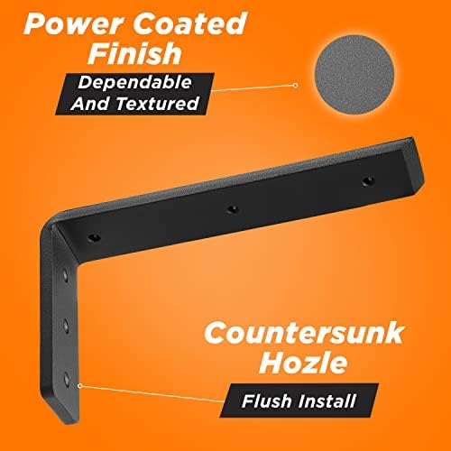 BATODA 12” Countertop Support Steel Brackets, Heavy Duty L Bracket - Image 3