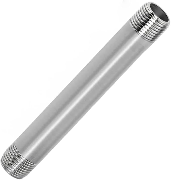 304 Stainless Steel Nipple Pipe Fitting 1" NPT X 1" NPT Male Thread Cast Pipe by Fitvell
