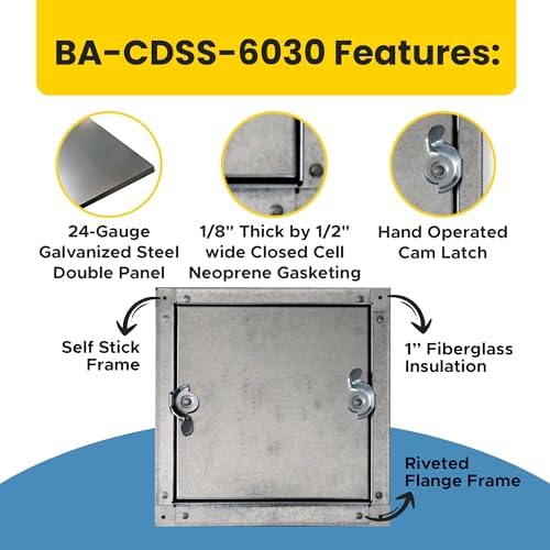 Best 10" x 10" Self-Stick Duct Access Door - Image 3