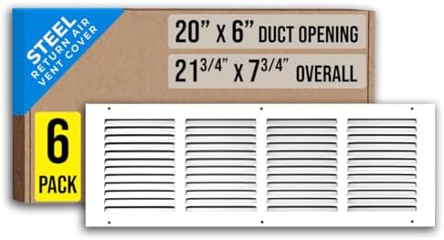 Fits 20x6 Duct Opening | Steel Return Air Grille by Handua | Vent Cover Grill by Handua