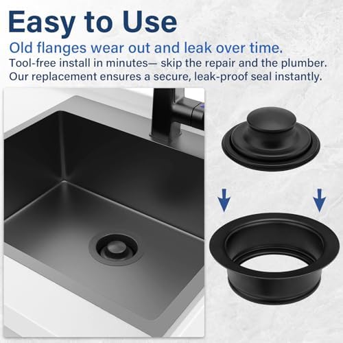 Matte Black Sink Flange & Stopper - Image 6