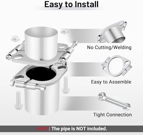 EVIL ENERGY 3 Inch Split Flange Repair Kit, Exhaust Flat Oval Flange Connection - Image 4