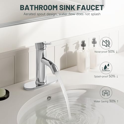 Chrome Bathroom Faucet for 1 or 3 Holes - Image 3