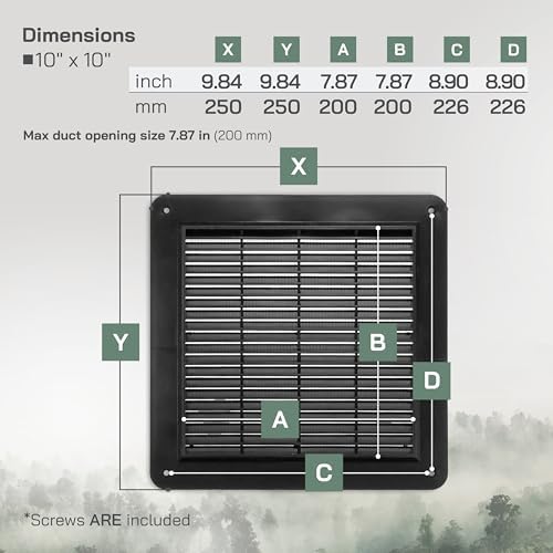 Vent Systems 10" x 10" Inch Black - Image 2