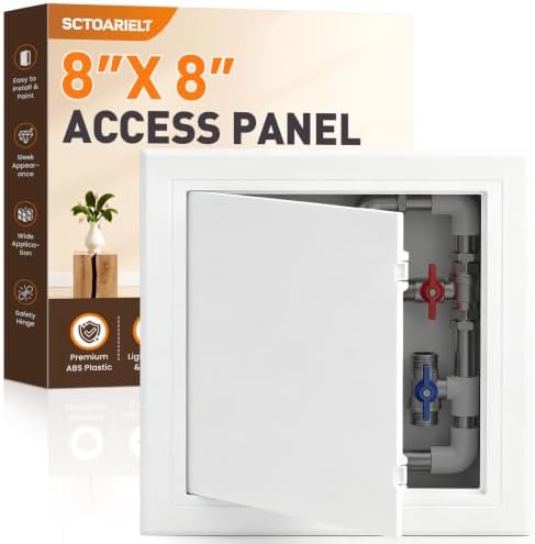 8 x 8 Inch Access Panel for Drywall and Ceiling, ABS Plumbing Access Door by Sctoarielt