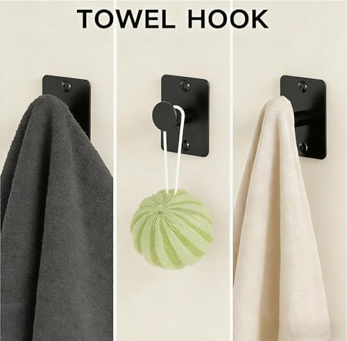 Matte Black Bathroom Accessories Set, 5 Pieces Bathroom Hardware Set, 24 inch - Image 6