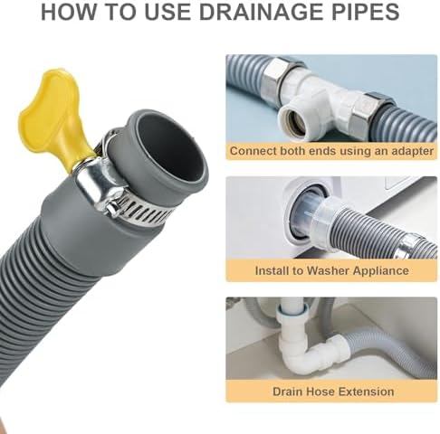 5ft Universal Washing Machine Drain Hose Extension Kit, 7-Piece Set - Image 6