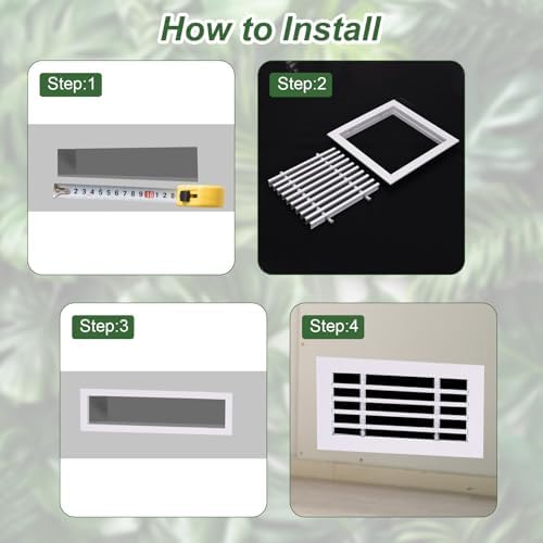 PATIKIL 8x4 Inch Linear Bar Air Vent Grille, Removable Aluminum Register Vent - Image 5