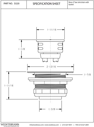 Westbrass D220-26 Midget Duo Bar and Laundry Sink Drain Assembly - Image 2