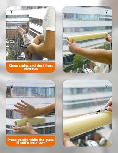 ROLLINDOG 2Mil Self Adhesive Clear Protective Glass Film 24 Inch x 100 Ft - Image 4
