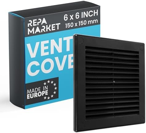 Repa Market 6 x 6 Inch Black Square Air Vent Cover by RepaMarket