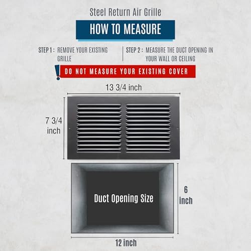 Fits 12x6 Duct Opening | Steel Return Air Grille by Handua | Vent Cover Grill - Image 3