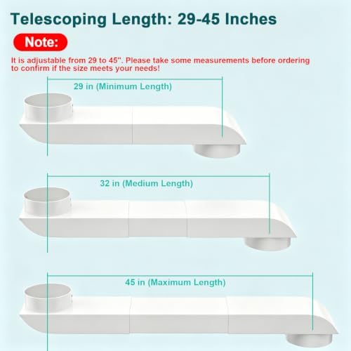 29-45" Periscope Dryer Vent, Stainless Steel Telescoping Dryer Vent Low Profile - Image 2