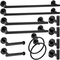 12 Pieces Matte Black Bathroom Hardware Accessories Set Hand Towel Ring 16&23.6 by Meetuniquestylesandneeds