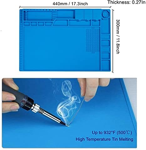 Premium Heat Resistant 932°F Blue Magnetic Repair Work Mat Large Silicone - Image 6