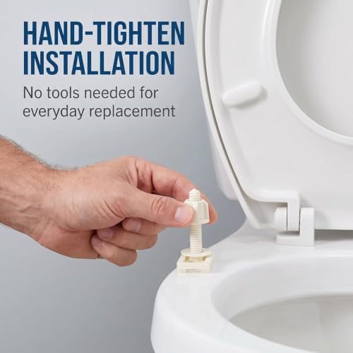 2Pcs White Plastic Toilet Seat Screws and Nuts - Image 3