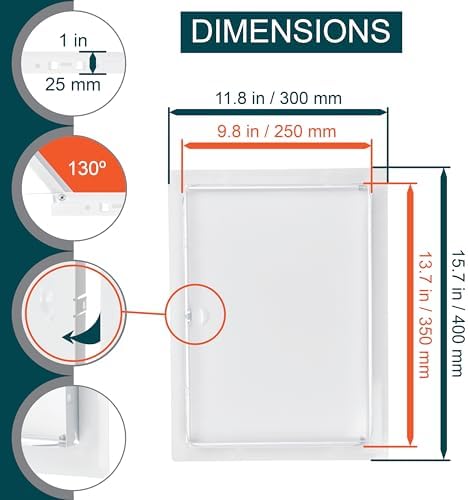 10" x 14" White Metal Access Panel - Image 4