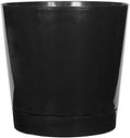 Novelty Root & Vessel Majestic Full Depth Round Cylinder Pot, Glossy Black by Novelty
