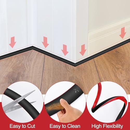 ToLanbbt Flexible Quarter Round Molding, 120 Inch Peel and Stick Rubber Trim - Image 4