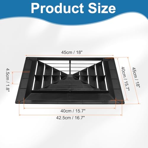 PATIKIL 18 x 18 Inch Square Vent Cover, Plastic Return Air Grille Ceiling Air - Image 2