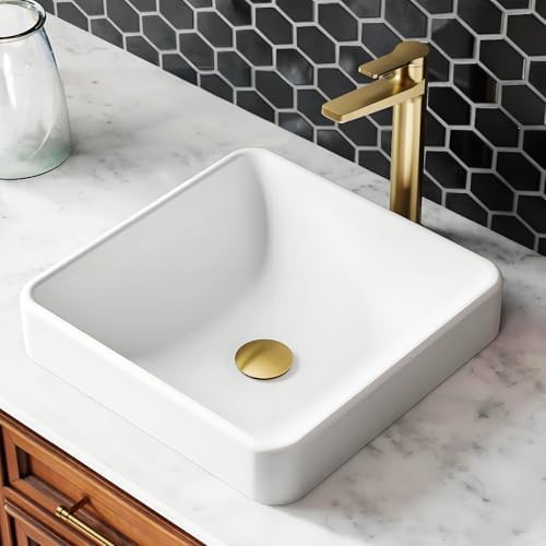 Bathroom Sink Drain Without Overflow, Pop Up Vessel Sink Drain, Brushed Gold - Image 3