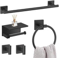 Lairuier Bathroom Hardware Set Matte Black, Towel Holder Set Wall Mounted by LairuierBathroomHardwareSet