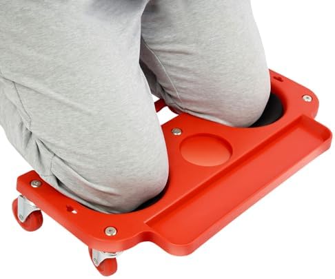 Rolling Knee Pad with Tool Tray, Heavy Duty 220lb Capacity Kneeling Mat by SHATUOA