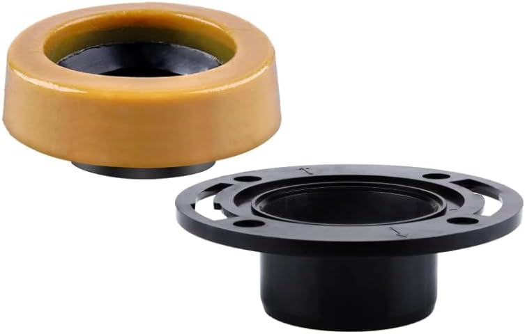 Toilet Flange with Wax Ring for Toilets Replacement Kit Includes Bolts PVC - Image 2