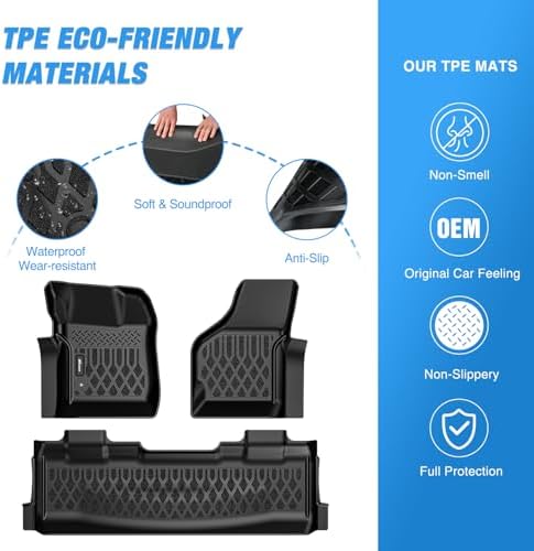 Nilight TPE Floor Mats for Ford F250 F350 F450 Super Duty Crew Cab - Image 3