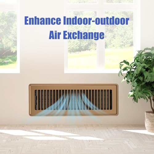 4x14 Floor Register, 4 Pack Brown Vent Covers - Image 5