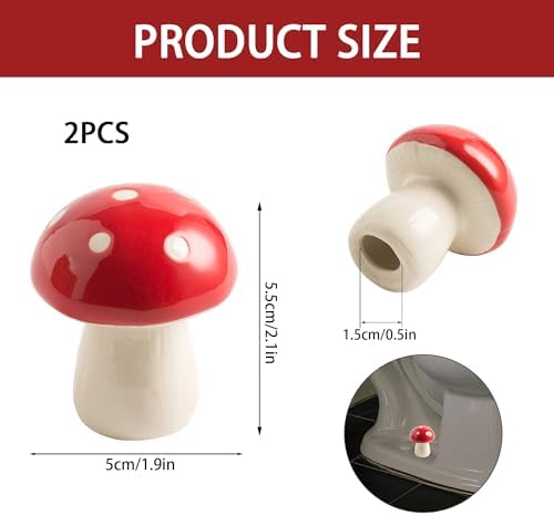 BEUNAIZER Ceramic Mushroom Toilet Bolt Covers, Decorative Caps - Image 6