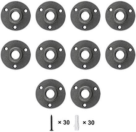 GeilSpace 10 Pack Floor Flange, Malleable Iron Pipe Fittings by GeilSpace